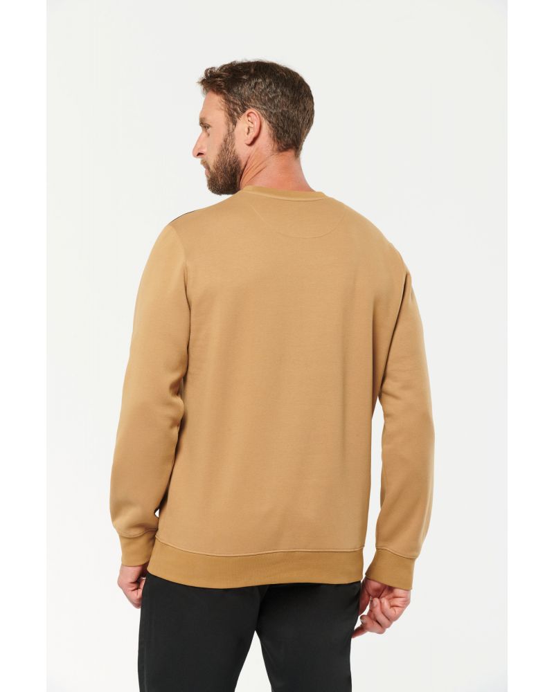  Sweat-shirt zip poche contrastée unisexe