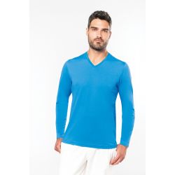 T-Shirt Col V Manches Longues Homme